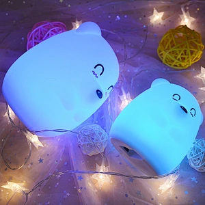 Creative silicone night light New product colorful baby night light kids sensor lamp for Christmas toy