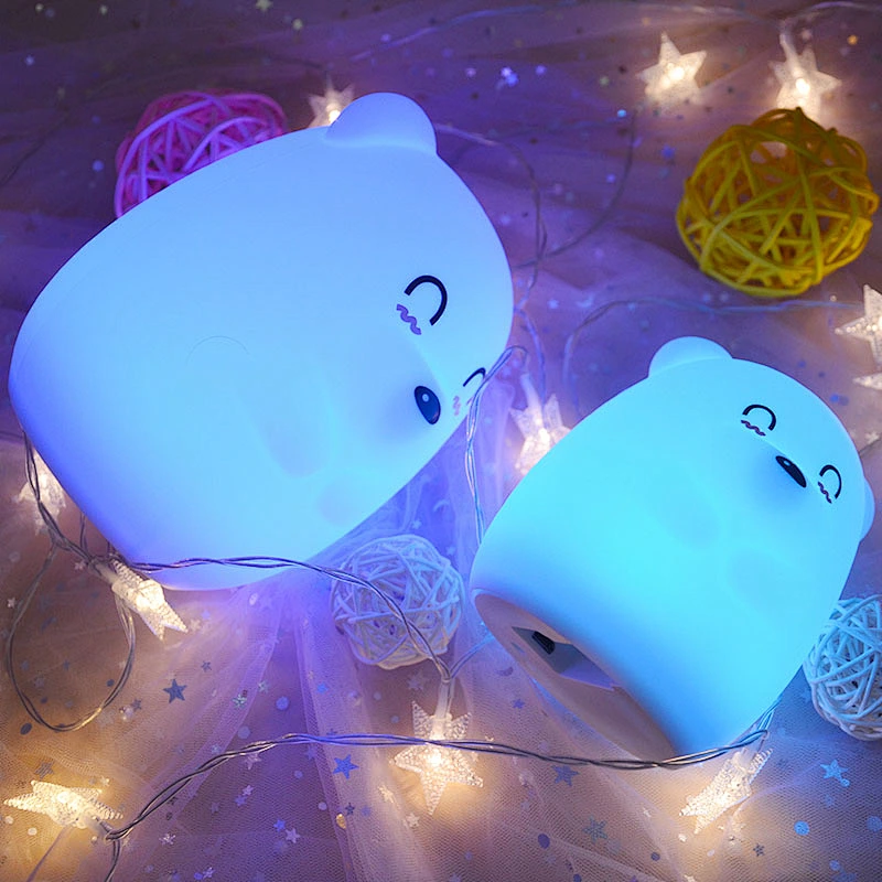 Creative silicone night light New product colorful baby night light kids sensor lamp for Christmas toy