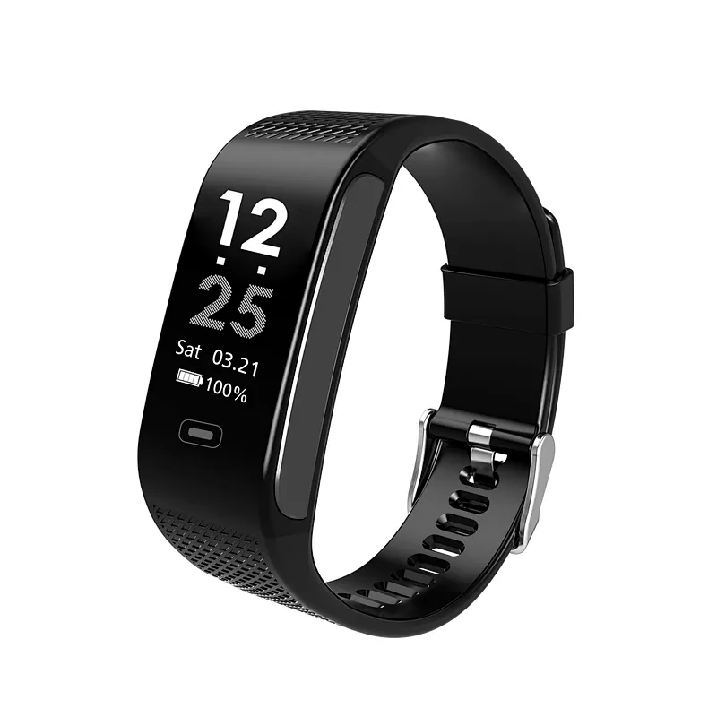 2019 high quality ECG+PPG monitor smart bracelet sports pedometer IP67 waterproof smartband with shake photos