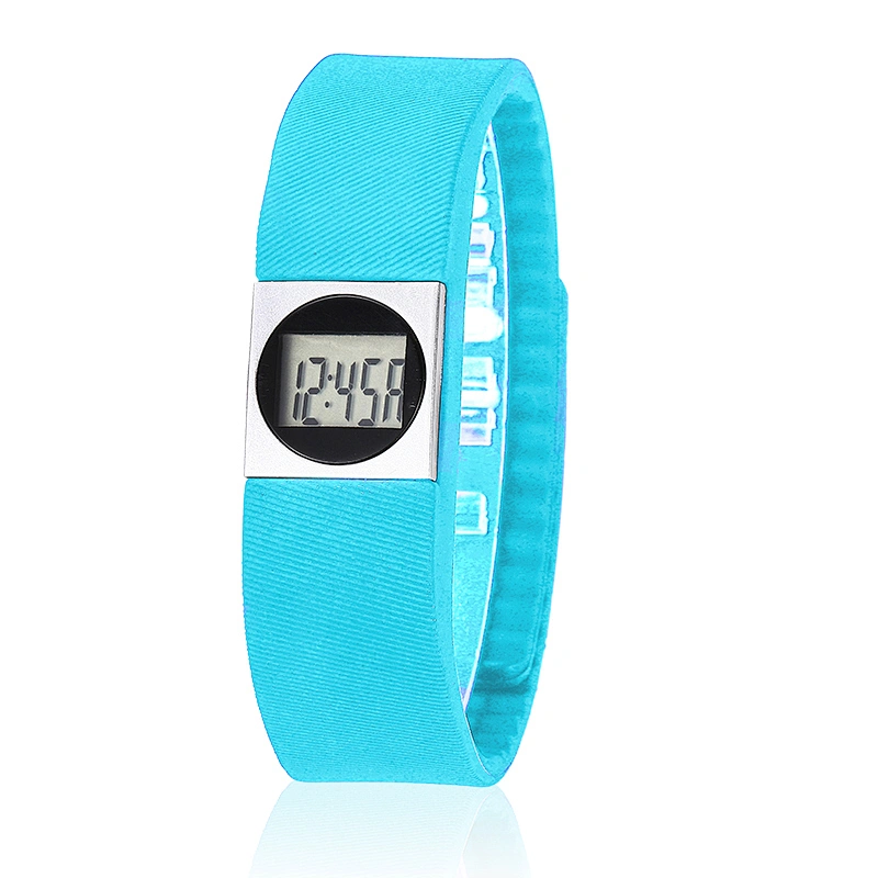 Simple motion intelligent silicone bracelet colorful strap LCD display sport step counting smartband