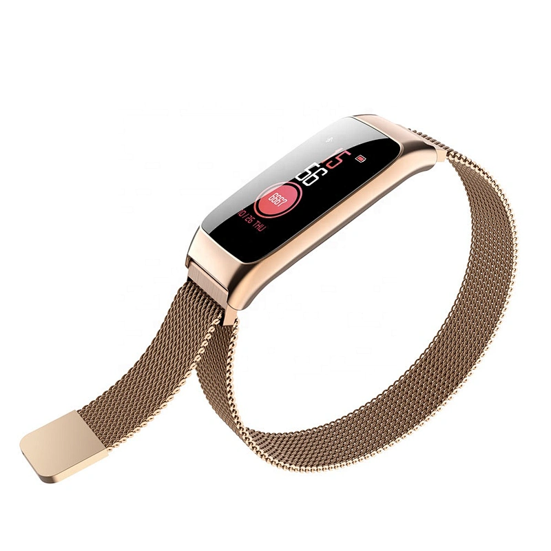 B42 Tracker Steel Smart Wristband Cycling Running Heart Rate Monitor Fitness Watch Smart Bracelet For Lady