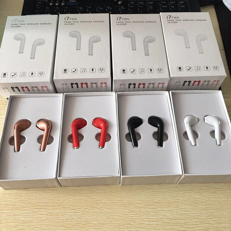 Amazon hot gifts new model design the I7 TWS pair wireless 4.2 Blue tooth Earphone headphone for mobile phone