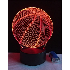 Hot selling 2019 Amazon Hot sale basketball 3D illusion lamp battery operated LED 3D acrylic lamp