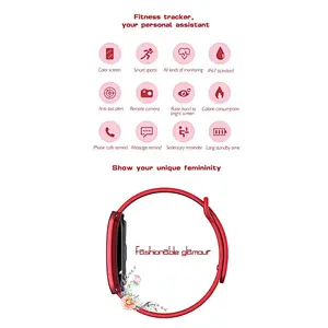 B28 Lady Bluetooth silicone band Heart Rate Monitor Fitness Tracker Smart Bracelet With IP67 Waterproof