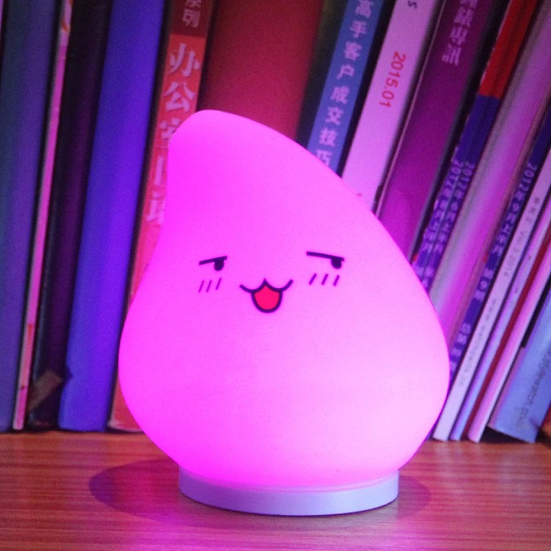 Hot-selling products in USA silicone cute colorful mini battery night light