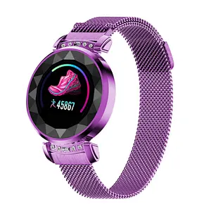 SL08 women smart watch crystal glass steel case multi sport tracker wristband sleeping monitor watch