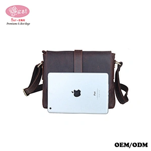 Vintage Unisex Handbags Business Briefcase Top Grain Leather Messenger Bags