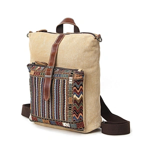 Ethnic Style Canvas Backpack Casual School Book Bag Sports Daypack Rucksack