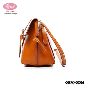 Leather Handbag Manufacturer 100% Pure Vegetable Tanned Leather Crossbody Bag Vintage Shoulder Bag Lady Handbag