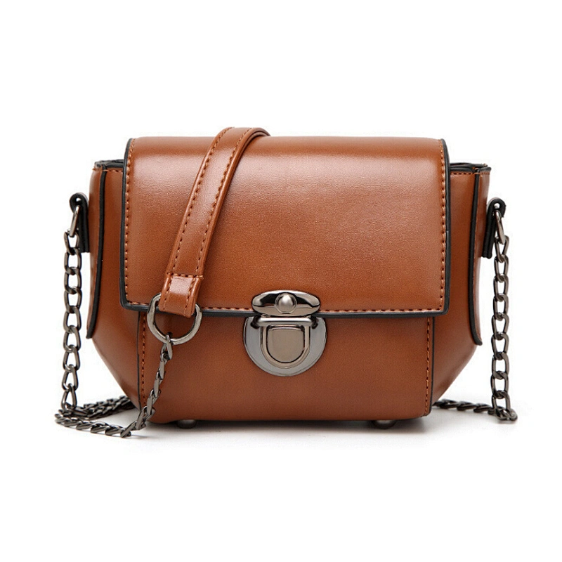 Stylish Korean Chain Bags PU Leather Handbags Girl Messenger Bag