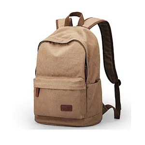 Shenzhen vintage blank plain cotton canvas satchel rucksack backpacks for men