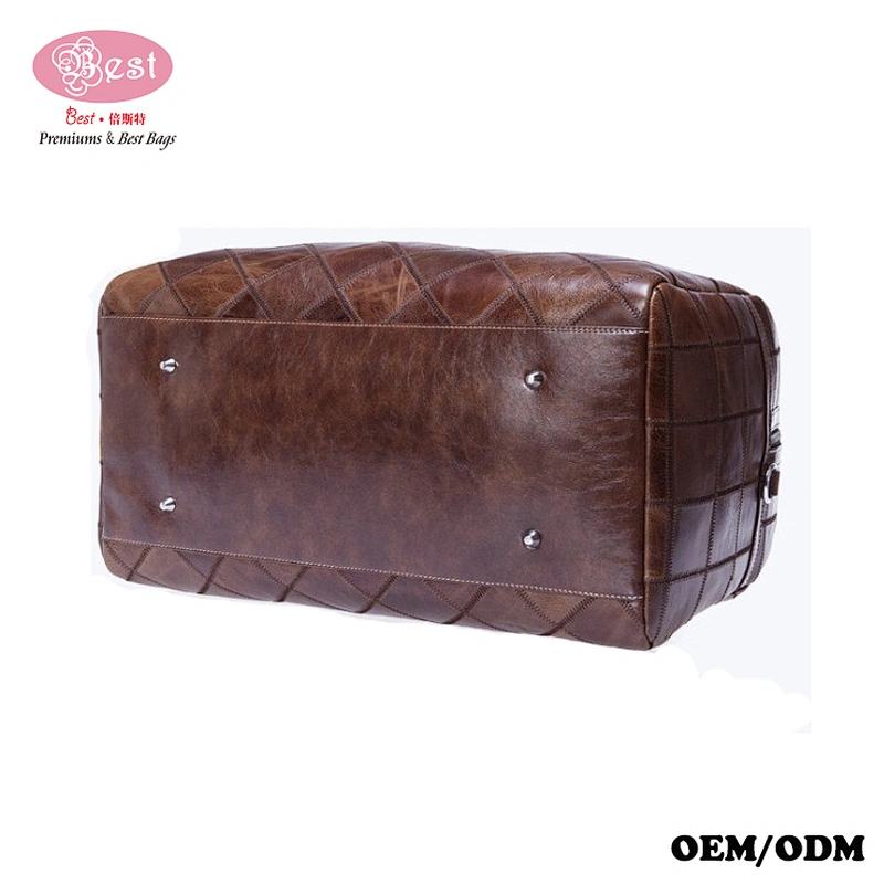 Genuine Leather Shoulder Handbag Weekend Bag Travel Tote Duffle Bag