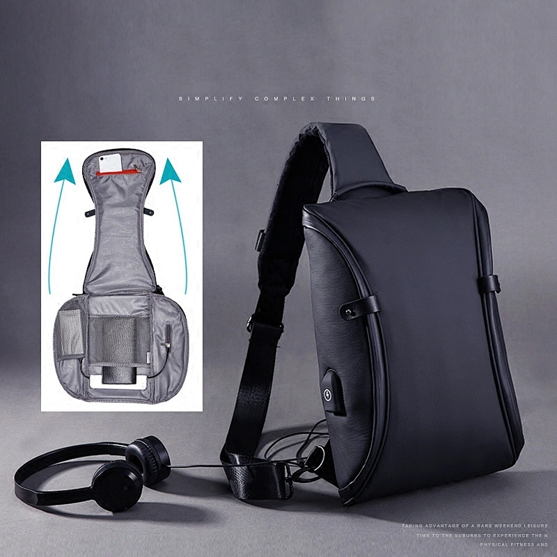 Men Chest Bag Waterproof Anti Theft Usb Charging Cross Body Shoulder bag