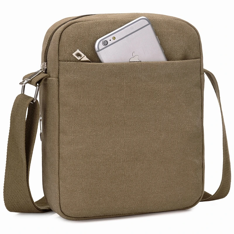 High quality small durable canvas men bike messenger crossbody sling bag for boys