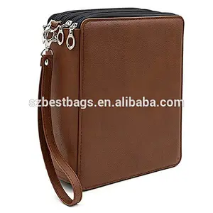 PU Leather Pencil Case Holder with Removal Handle Strap Pencil Box Large for Colored Pencils Watercolor Pencils