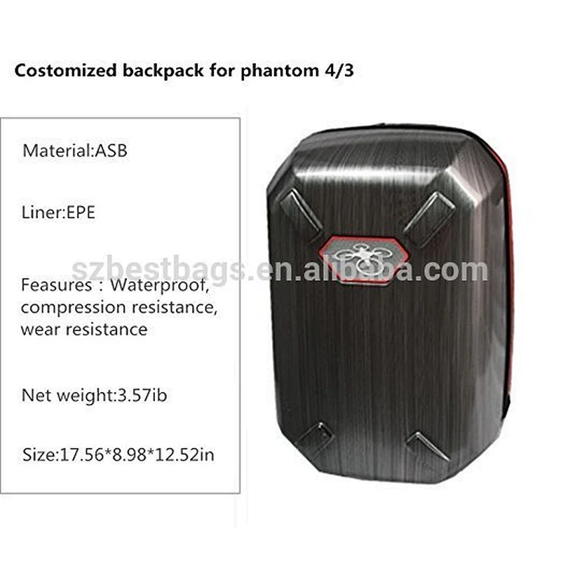 Hard Shell Backpack Waterproof Shock Proof Bag for DJI Phantom 4 also for Phantom 3