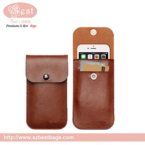 High Quality OEM Leather cell phone pouch for men For Men