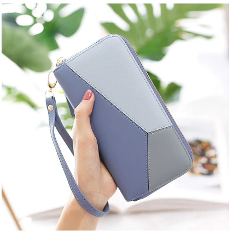 Cheap elegance waterproof printed wrist pu leather zipper phone wallet for girls