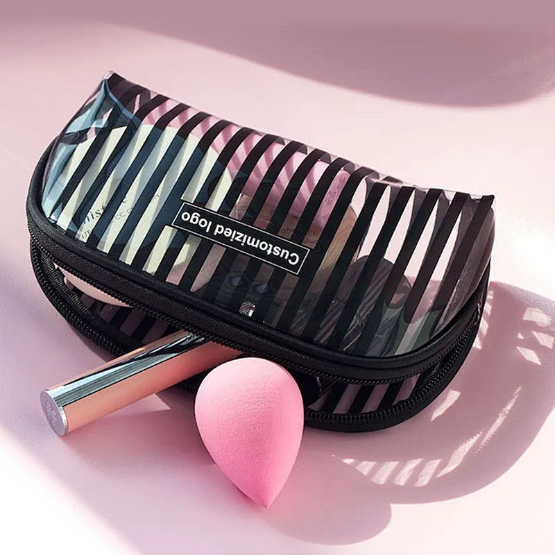 Customized clear pvc transparent toiletry makeup organizer make up purse bag set