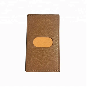 Top selling real leather cell phone card holders business adhesive credit card wallet
