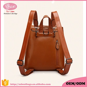 China Supplier Shenzhen Women fashion traveling leather backpack wholesale