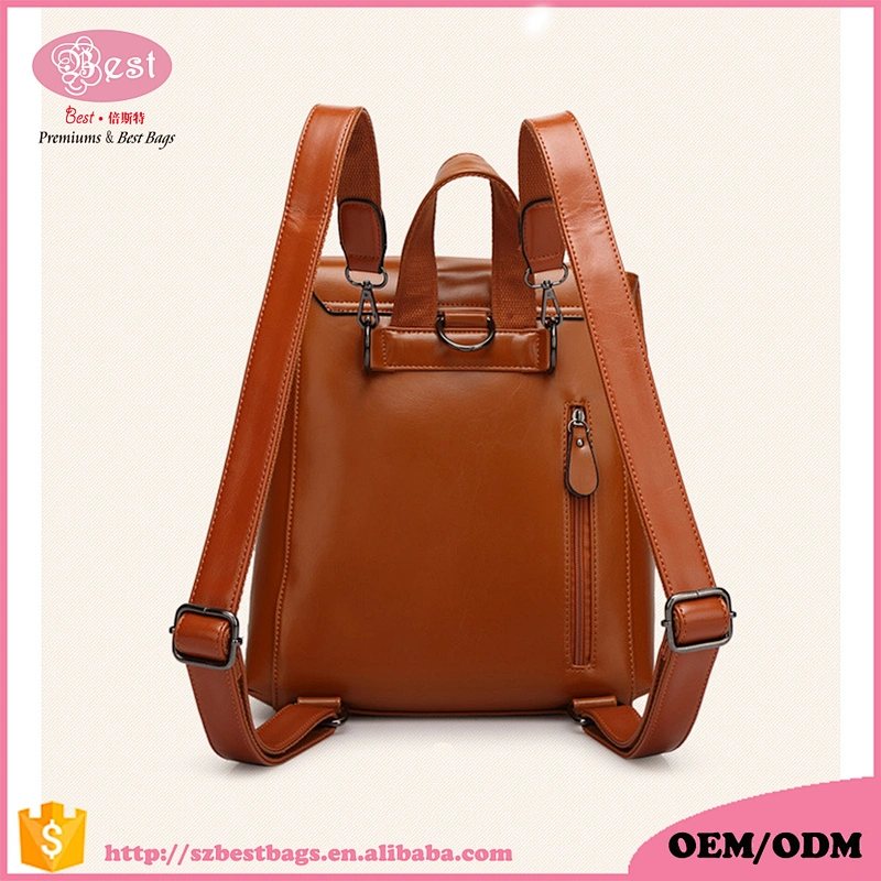 China Supplier Shenzhen Women fashion traveling leather backpack wholesale