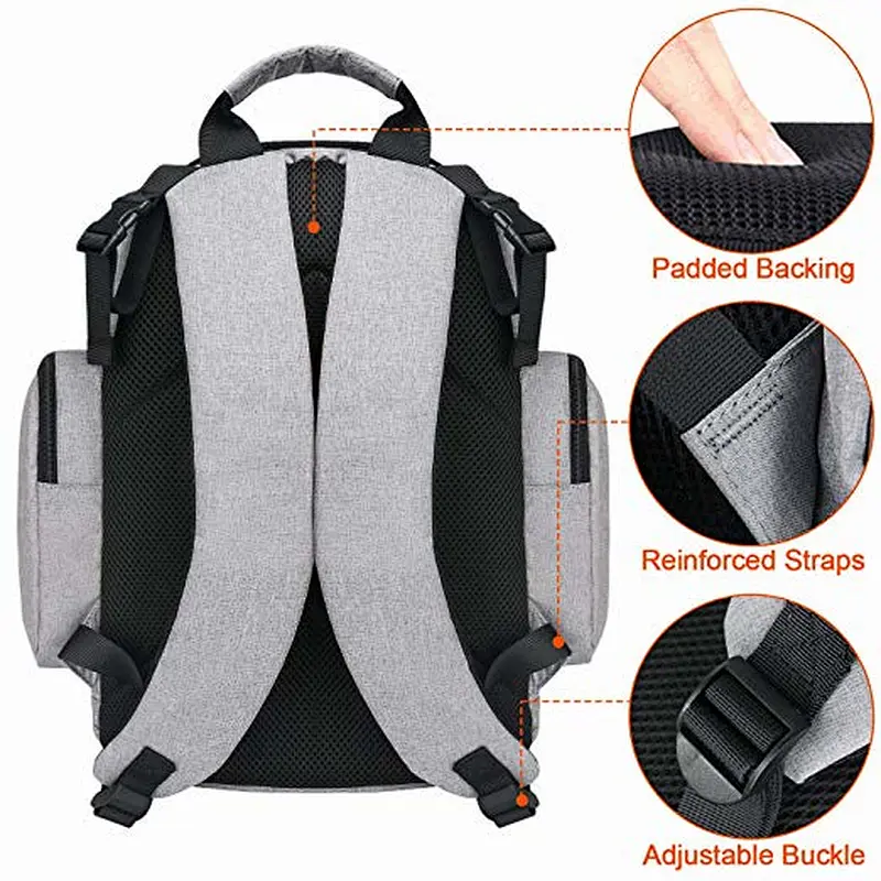 100% Eco-friendly multifunctional new baby diaper nappy bag backpack for mom