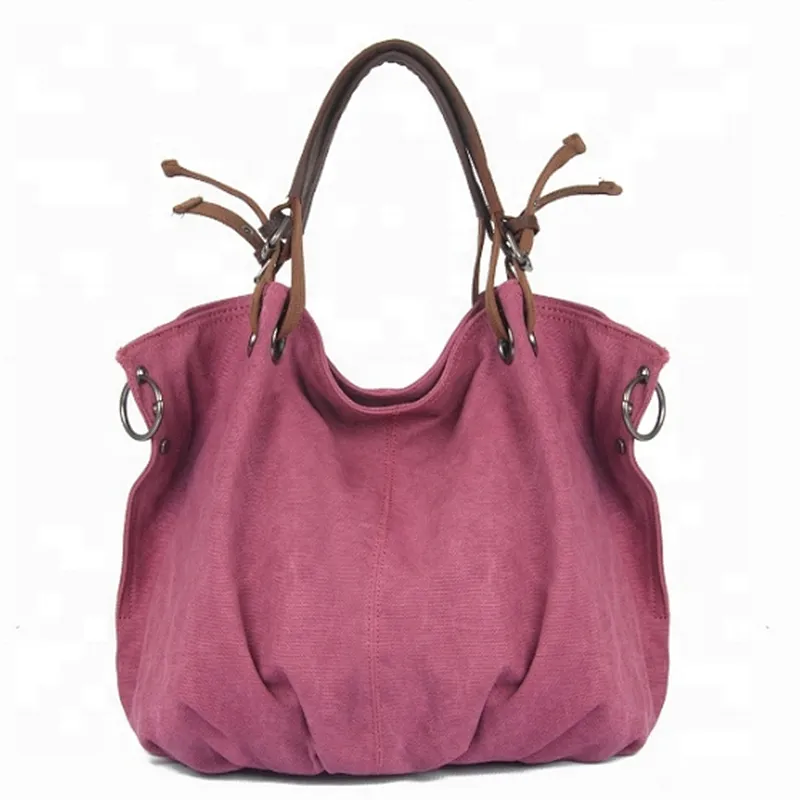 Women's Canvas Hobo Top-handle Bag Multi-pocket Cotton Canvas Handbags Shoulder Bags Totes Purses