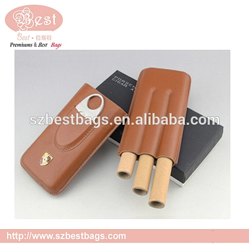 brand new model cigar holder , leather cigar travel case for gentleman