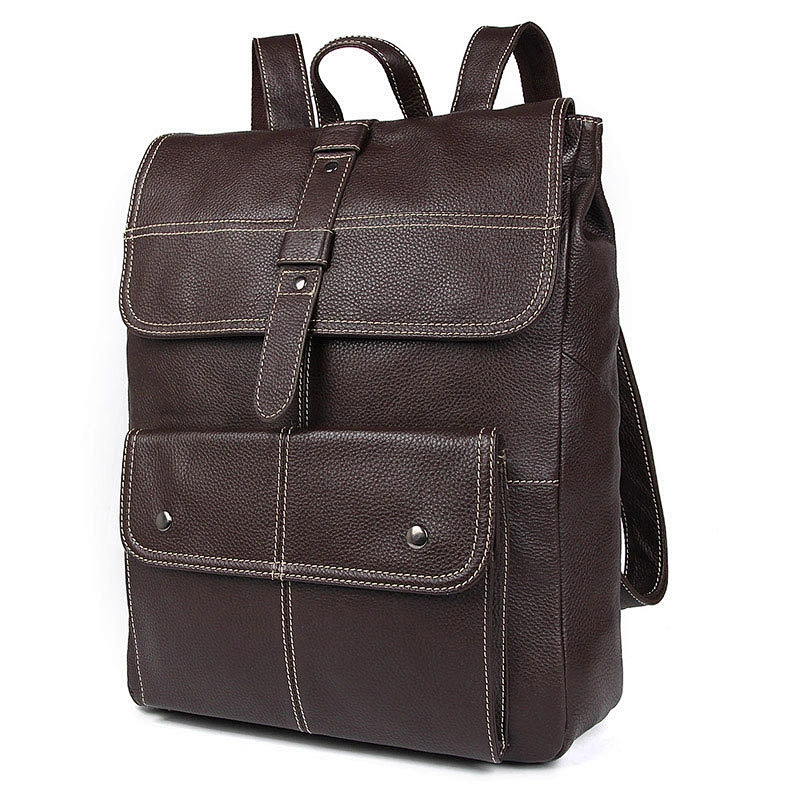 Handmade Premium Quality full-grain Real Leather Laptop Daily Leisure School Backpack for men