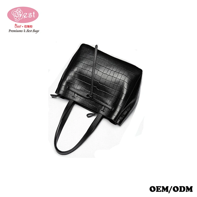 China Leather Handbag Manufacturer Embossed Real Leather Bucket Bag Women Hobo bag for Women