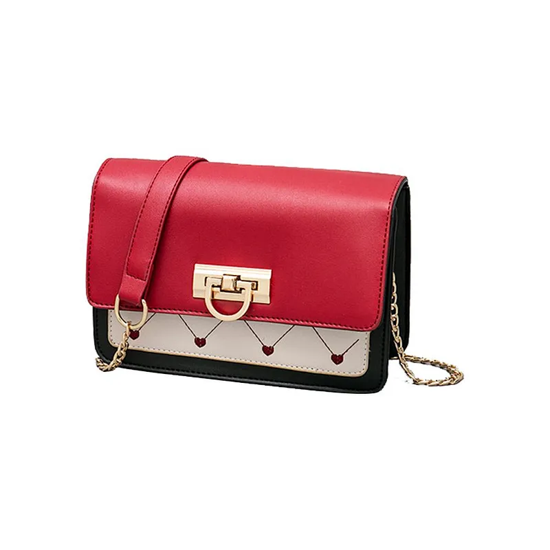 2019 simple versatile classic contrasting colors crossbody shoulder bag embroidery bag for shopping or daily used