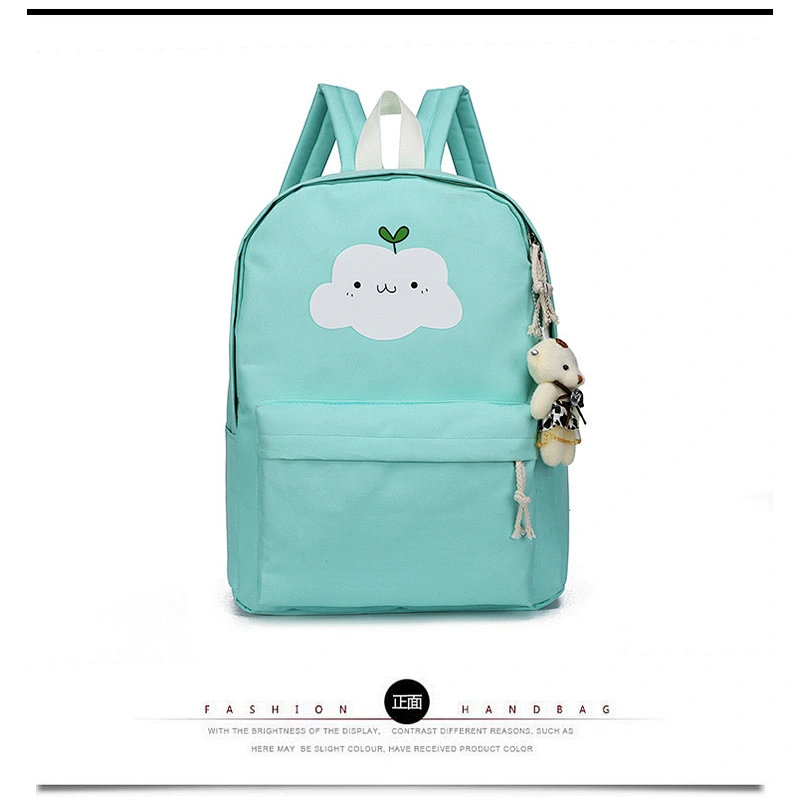 Fashionable cartoon pattern canvas backpack college student backpack for school or travel