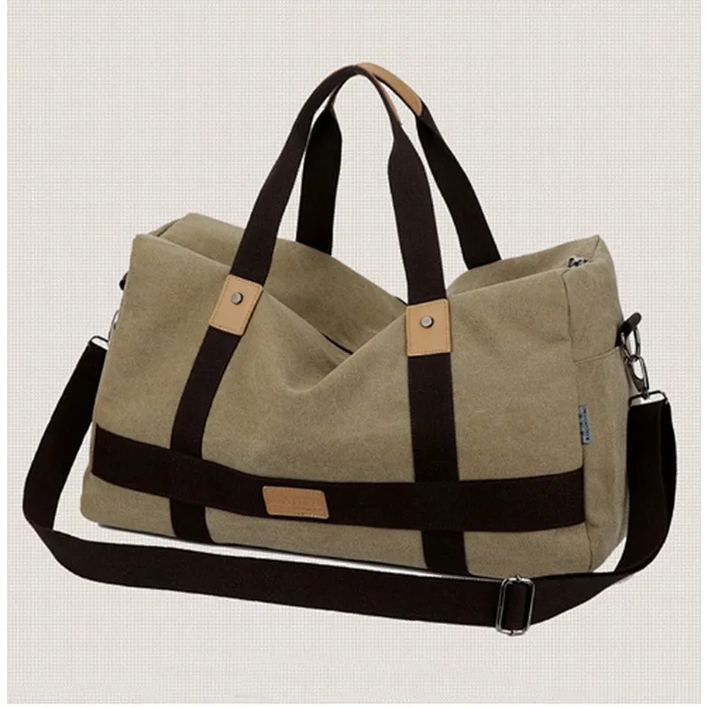 Weekend collapsible gym travel canvas messenger shoulder tote bag for men