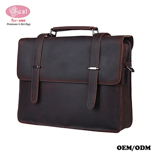 New Crazy Horse Leather Men's Shoulder Bag Business Briefcase Messenger Bag