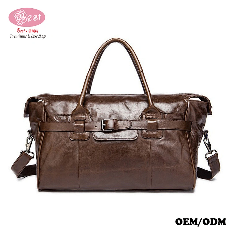 Genuine Leather Travel Weekender Overnight Sports Luggage Tote Duffle Bags