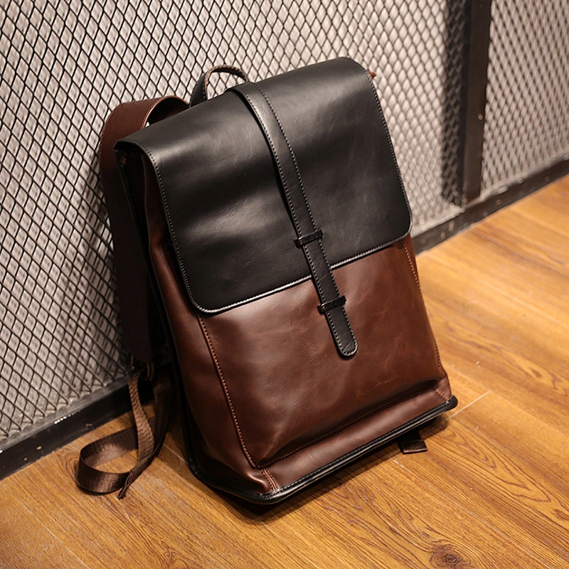 New arrival men bags shoulder backpack school bag pu leather backpacks