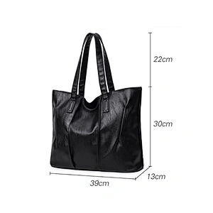 Fashion simple style plain Women Bag Brand Women PU Leather Handbags Woman Large Shoulder Bags Casual Tote Bag