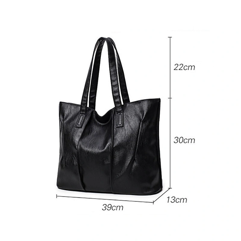 Fashion simple style plain Women Bag Brand Women PU Leather Handbags Woman Large Shoulder Bags Casual Tote Bag