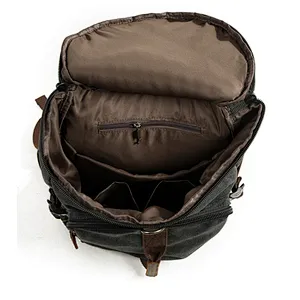 New casual shoulder bag unisex travel big backpack canvas leather crossbody bag