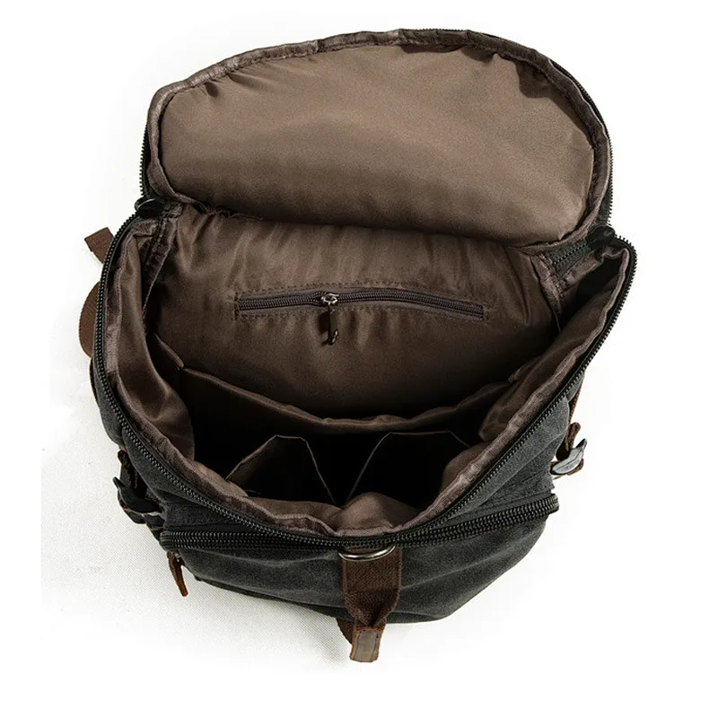 New casual shoulder bag unisex travel big backpack canvas leather crossbody bag