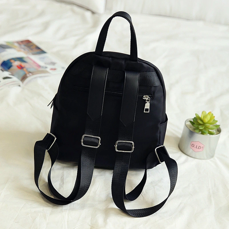 Ladies custom laptop Rucksack Women Nylon materials Pompom Backpack Handbag Anti-theft Shoulder Bag