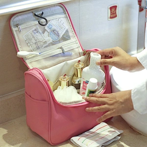 Luxury travel portable waterproof polyester toiletry hanging wash bag for women