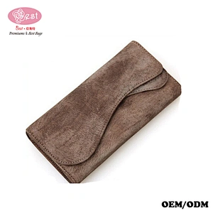 The Best Selling Handmade Personalized Rigid Cowhide Leather Distressed Long Wallet for iphone 6s
