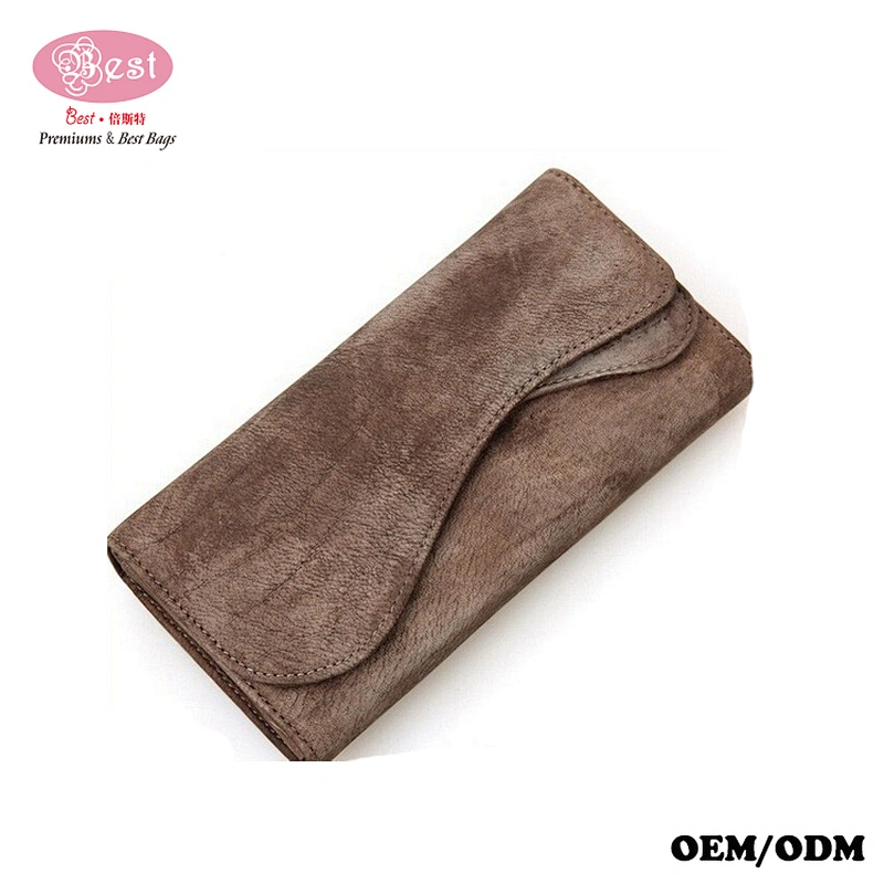 The Best Selling Handmade Personalized Rigid Cowhide Leather Distressed Long Wallet for iphone 6s
