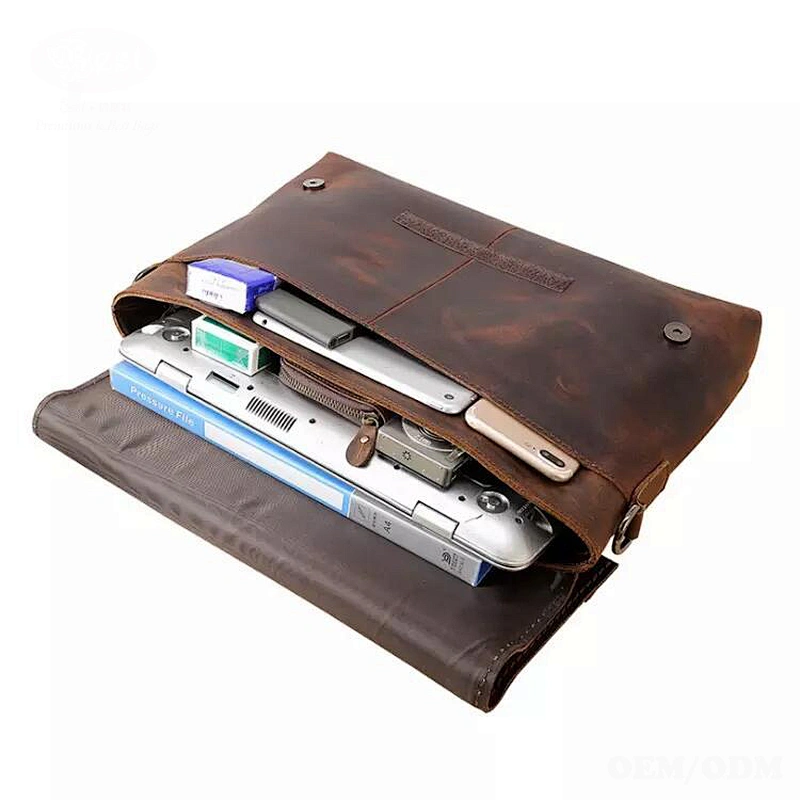 Vintage cover messenger bag laptop bag for men's leather bags business travel daily work gifts