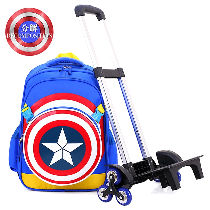 Eminent wheeled primary student captain america backpack school trolley bags for boys