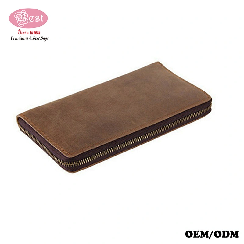 Custom Leather Coin Purse Slim Money Pouch wallet lining fabric wallet guangzhou Zip Leather Wallet