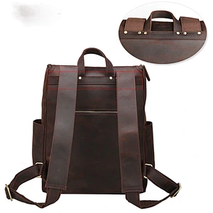 Hot selling crazy leather backpack genuine backpack for men travel shoulder bag