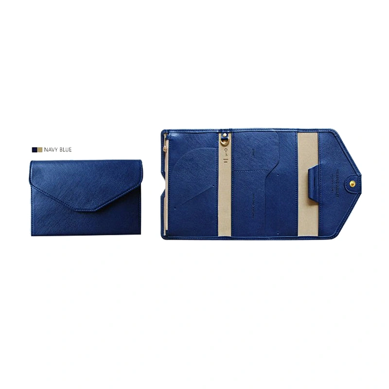 Cheap tri-fold passport holder leather business card holder phone bag